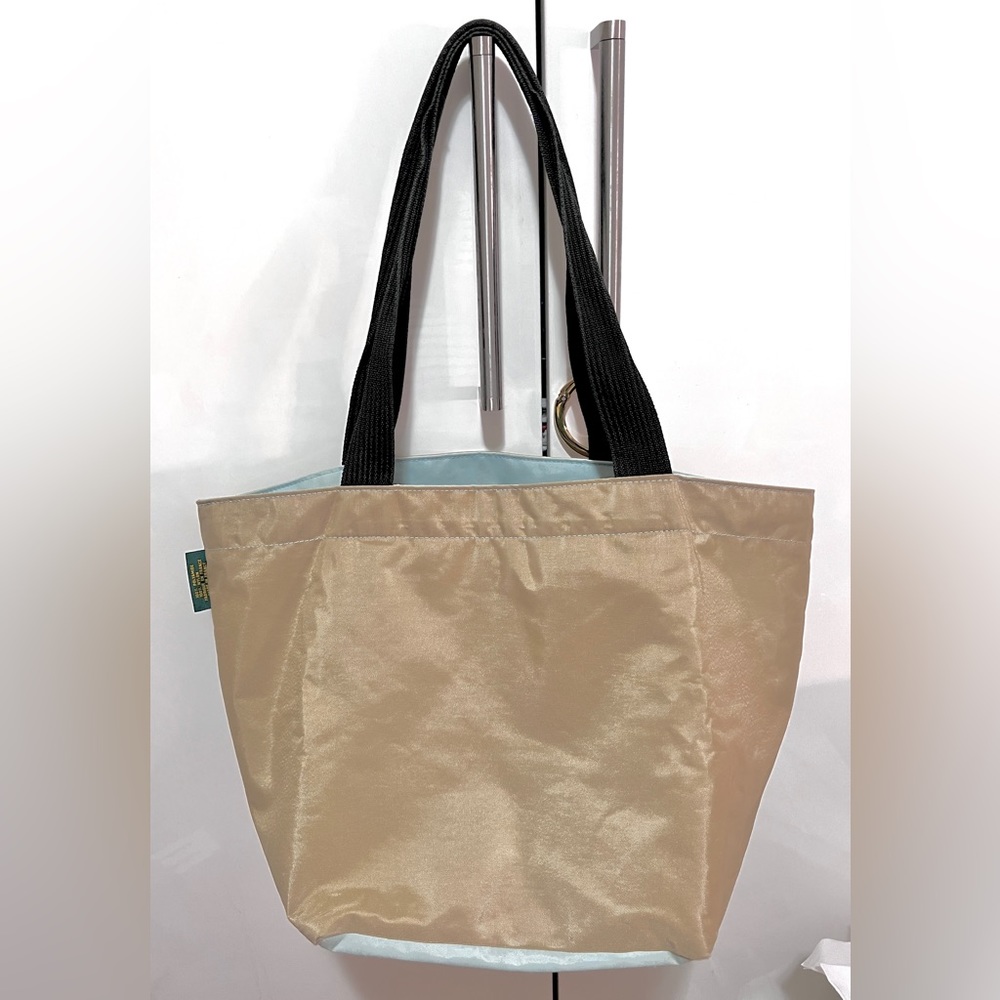 SOLD! Herve Chapelier ~LARGE~Beige & Mint 2 Color~Nylon Tote Bag (orig $149)